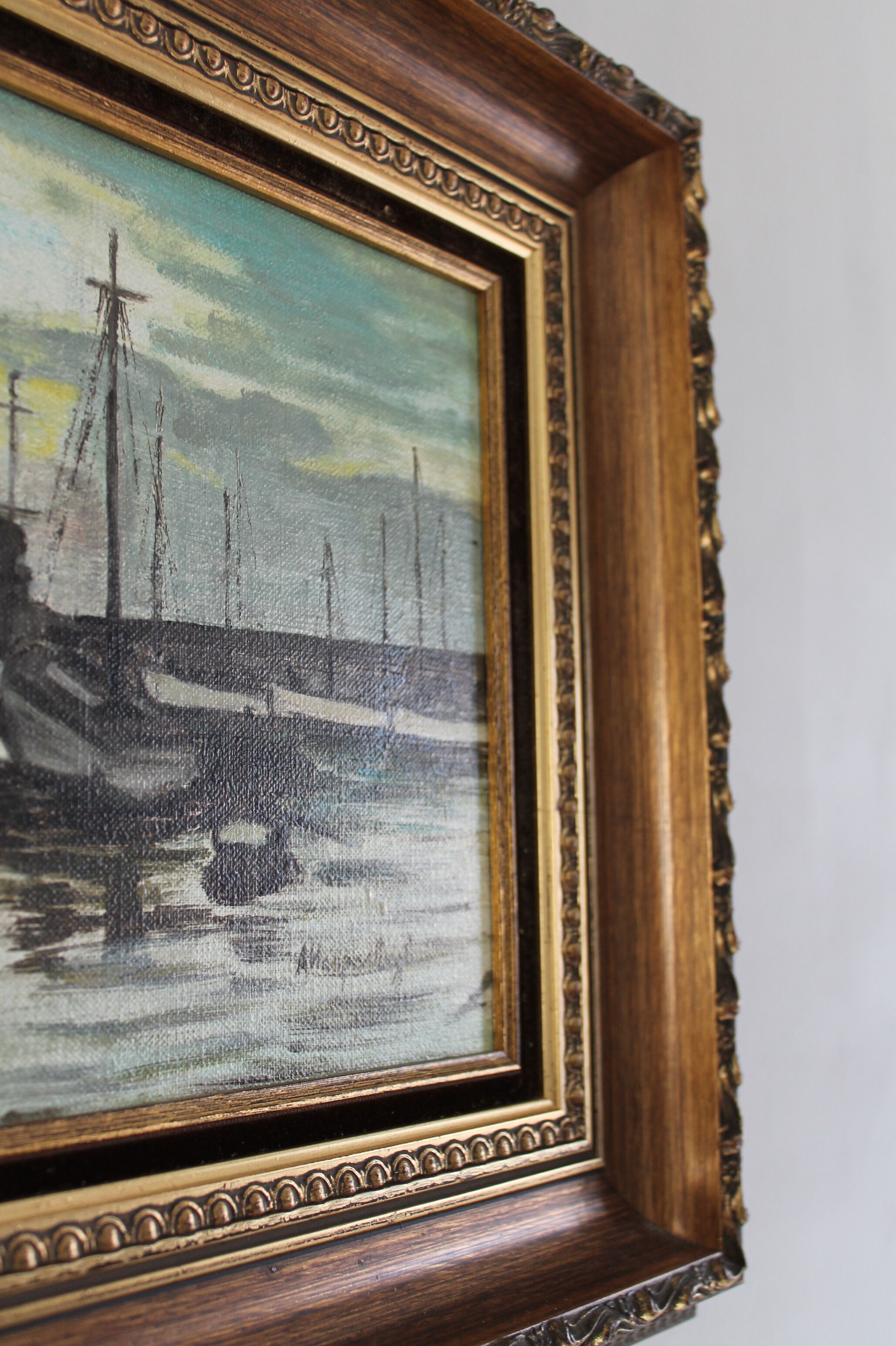 Marine painting oil painting on signed canvas