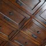 1870s oak apothecary cabinet