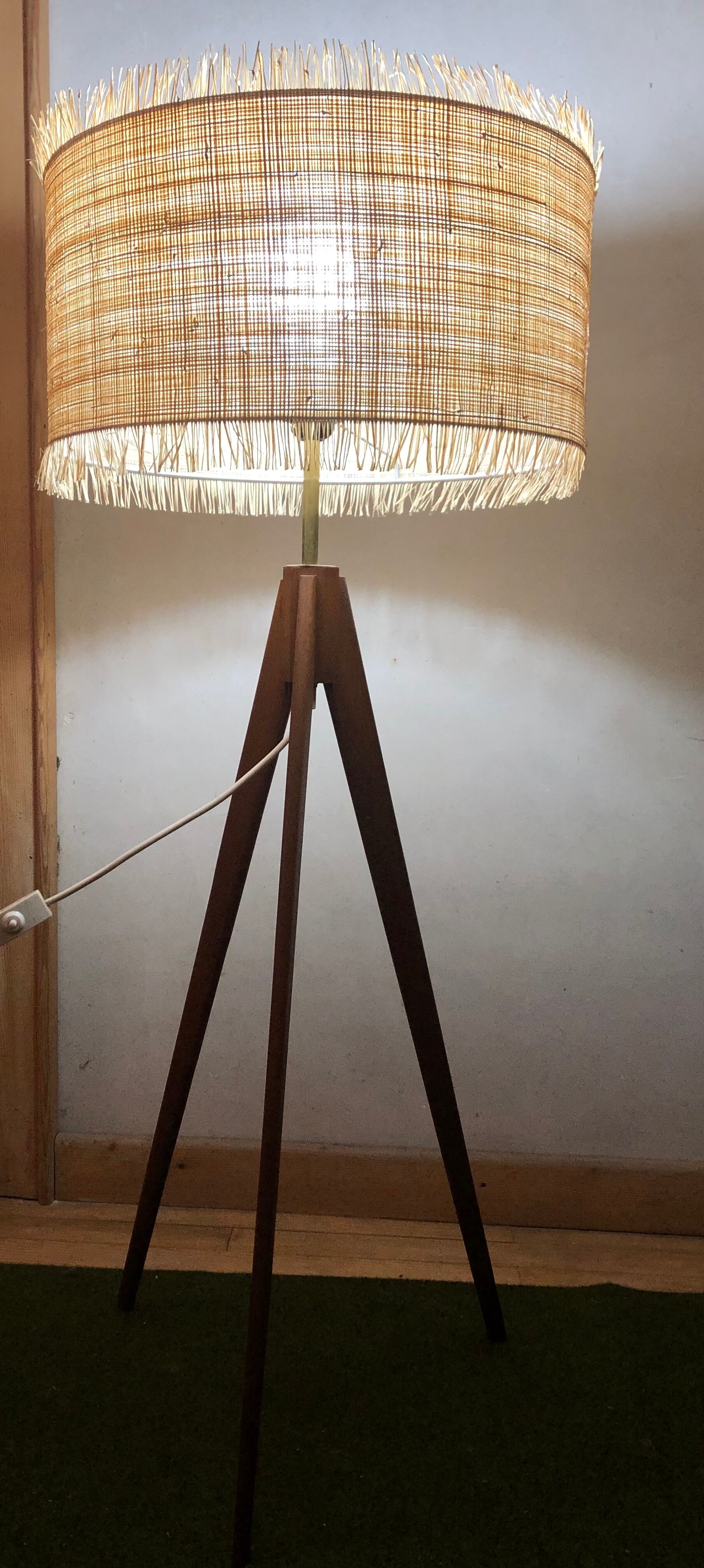 Triplet lamp teak style 60s