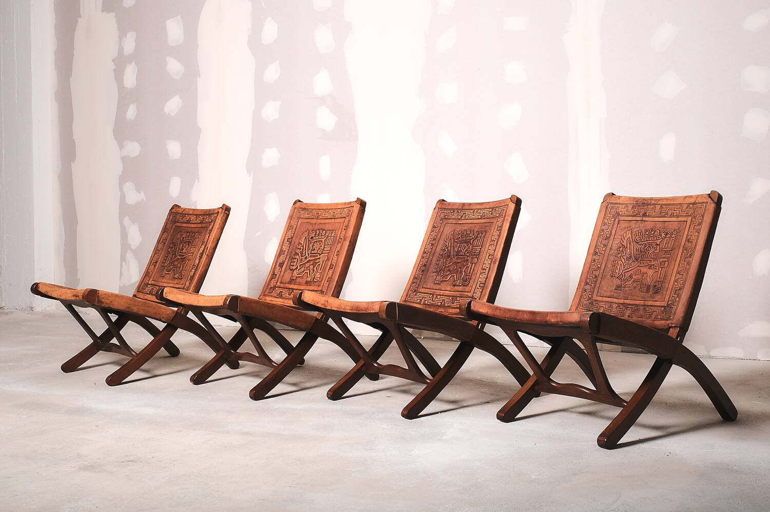 Set of 4 Angel’s Pazmino folding chairs, 1960’s