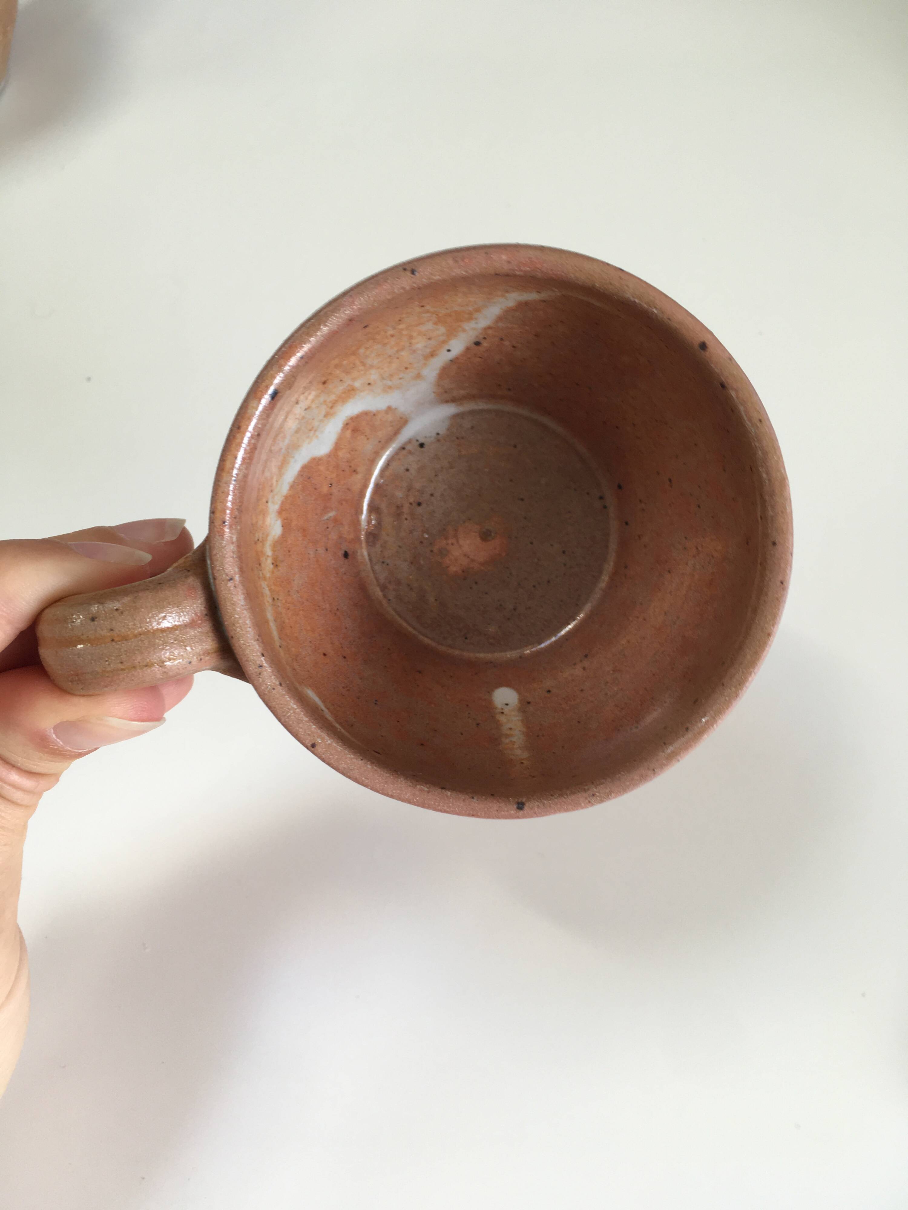 Set of 5 handcrafted ceramic mugs – terracotta
