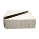Series of 2 vintage travertine coffee tables published by Roche Bobois