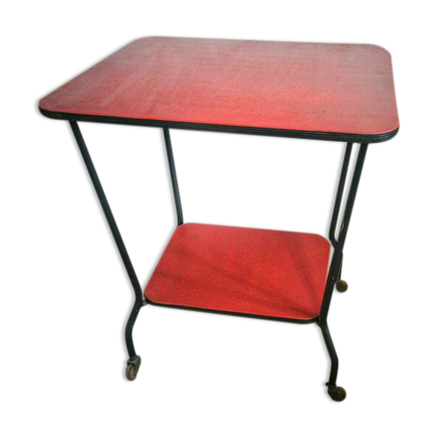 Meuble tv vintage en vinyle rouge