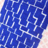 Klein blue Moroccan Berber hallway rug with reliefs