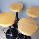 4 high bar stools wood and metal