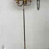 Lampadaire tripode en laiton vintage