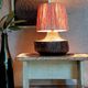Brutalist free-form lamp in solid wood 60s