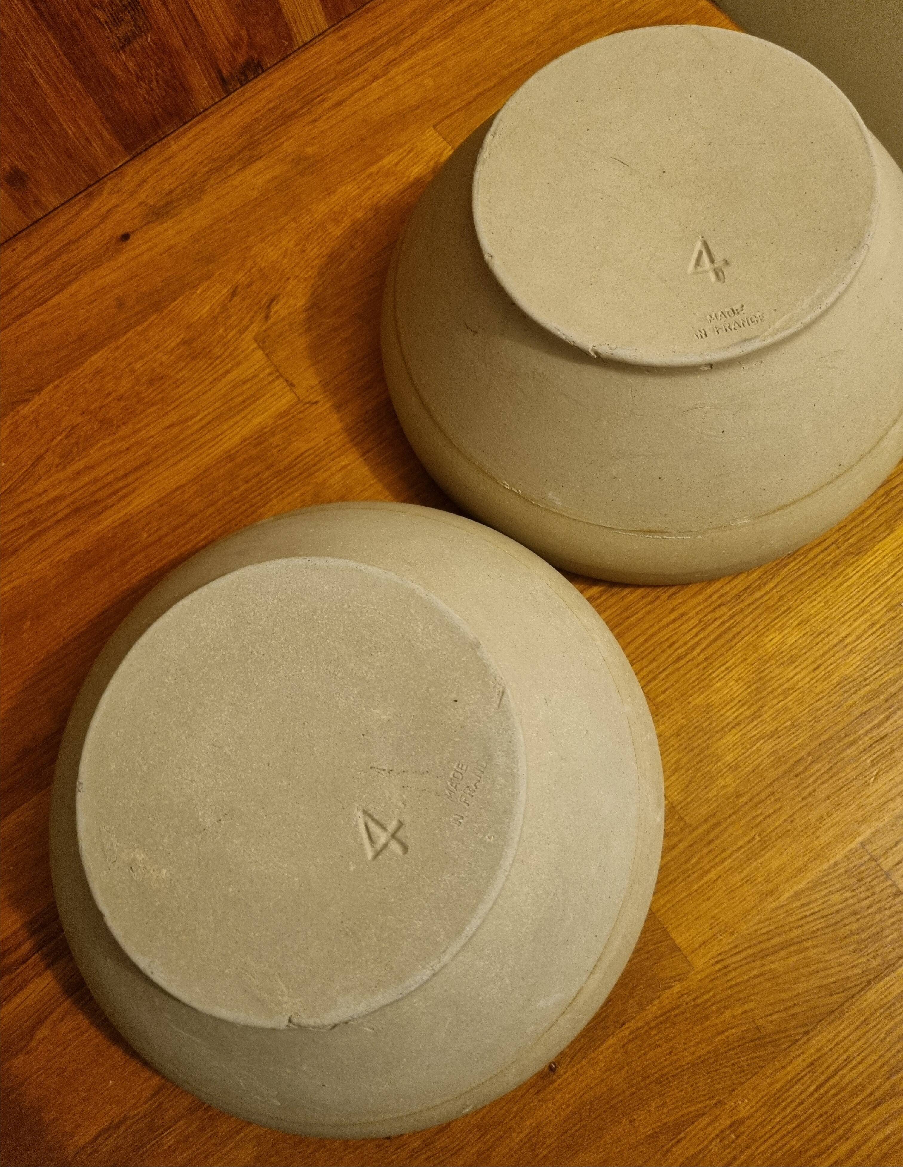 Set of 2 vintage salad bowls in Digoin stoneware Size 4