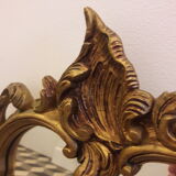 Mirror 47cm x 33cm baroque style oval shape with golden resin frame floral pattern vegetable