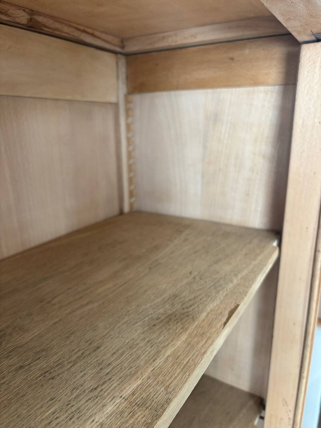 Renovated Parisian art deco solid wood display case