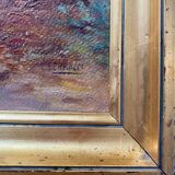 Original watercolor painting old marine voyage seaside orientalist