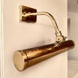 Industrial style aged brass wall art picture light