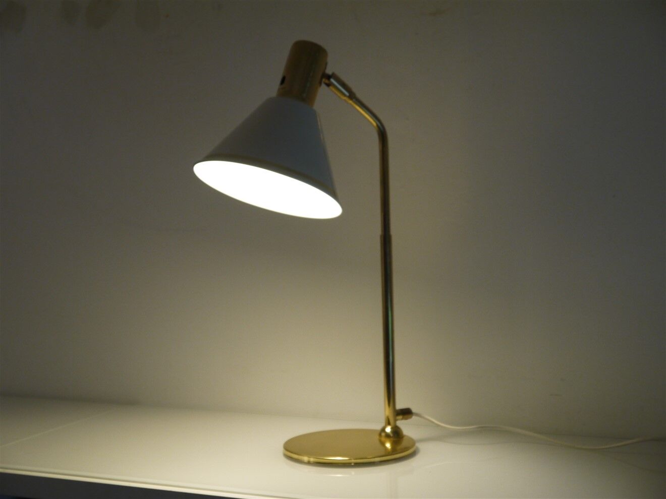 Vintage Scandinavian brass lamp 1970