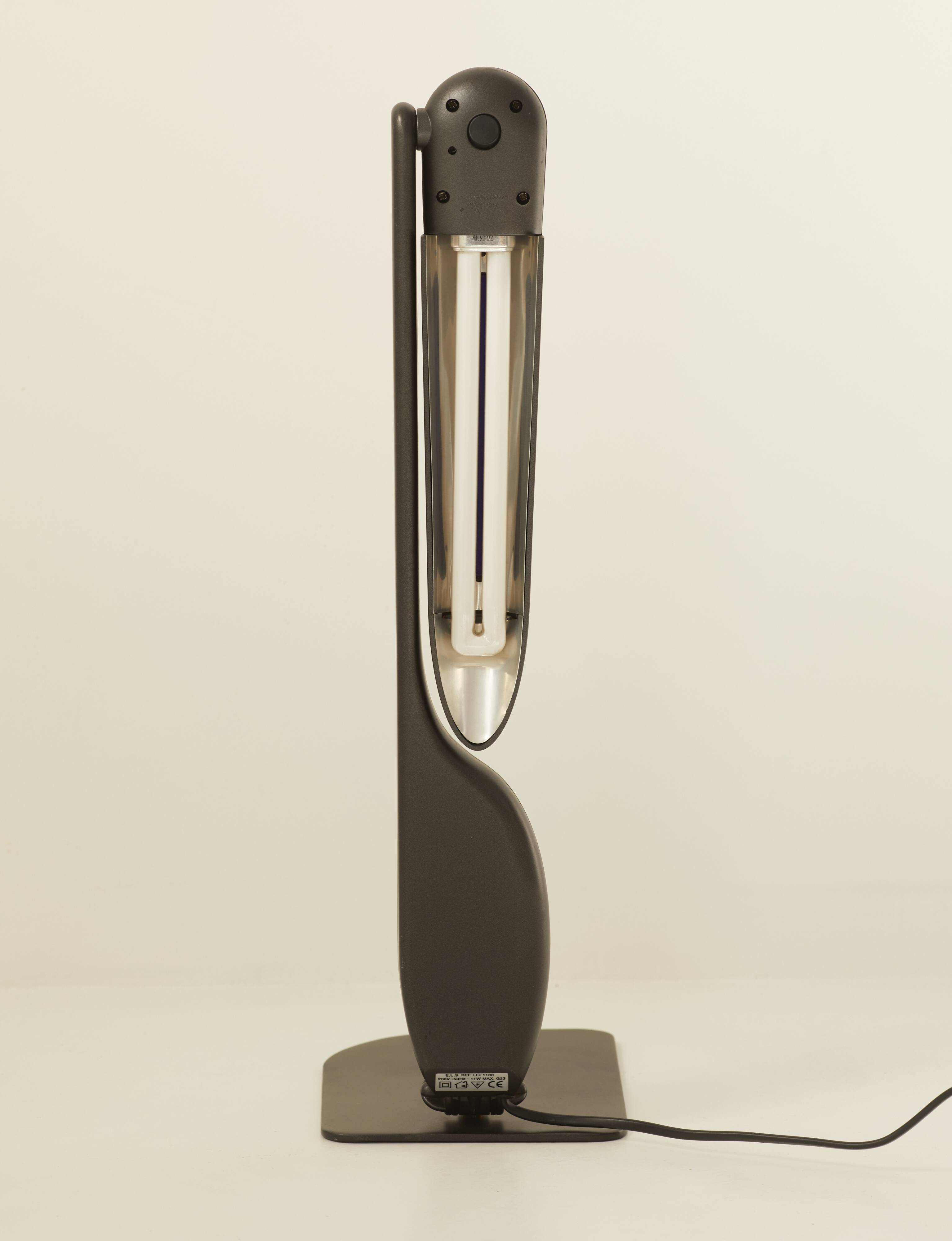 Black post-modern lamp by Philippe Michel, vintage design, Circa 1980