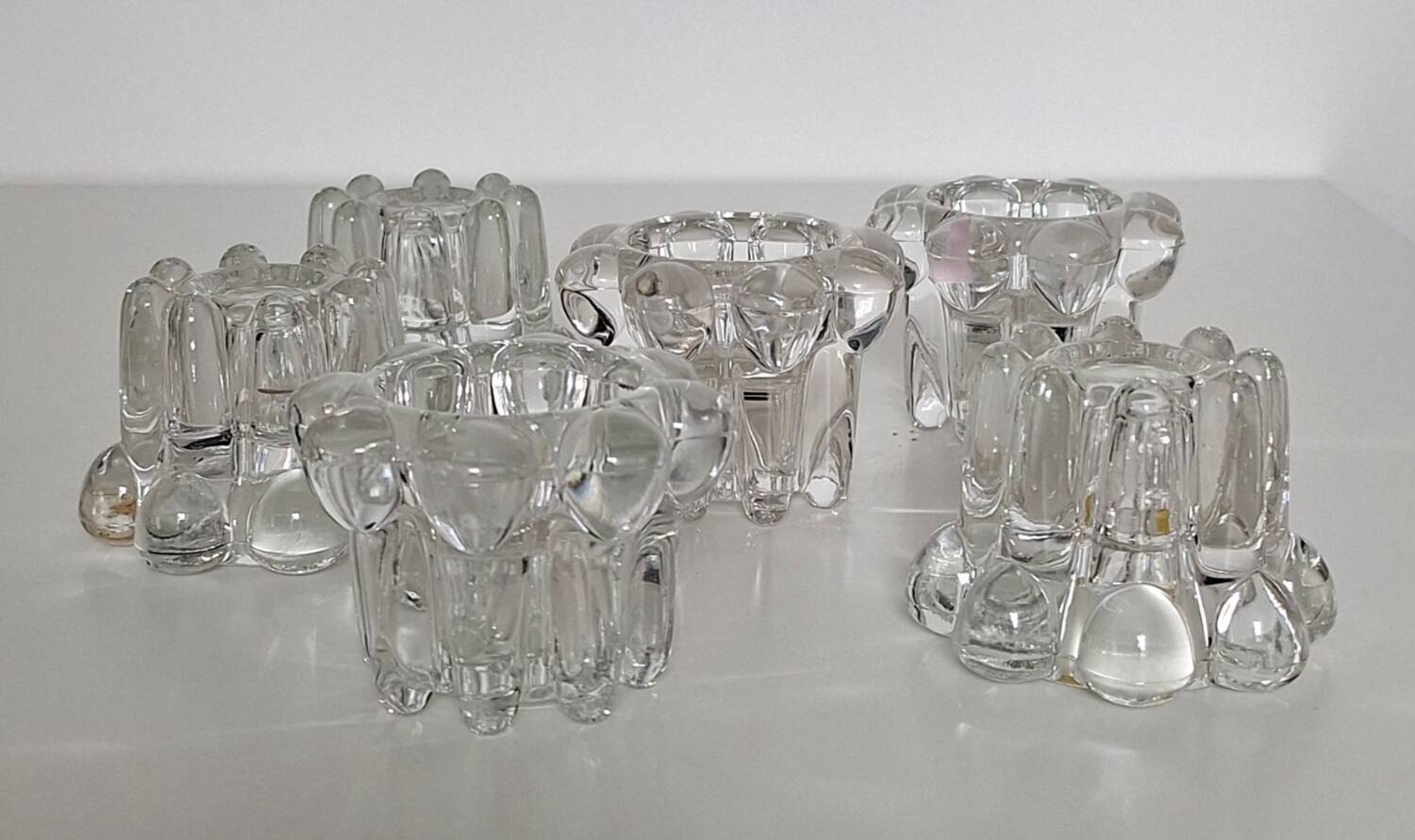Vintage glass candle holders