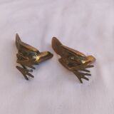 Pair of small brass birds