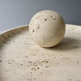 Large cup and its sphere, in travertine, 1970s