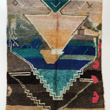 Moroccan Berber carpet boujaad brown with colorful patterns 299x193cm