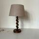 Turned wooden lamp