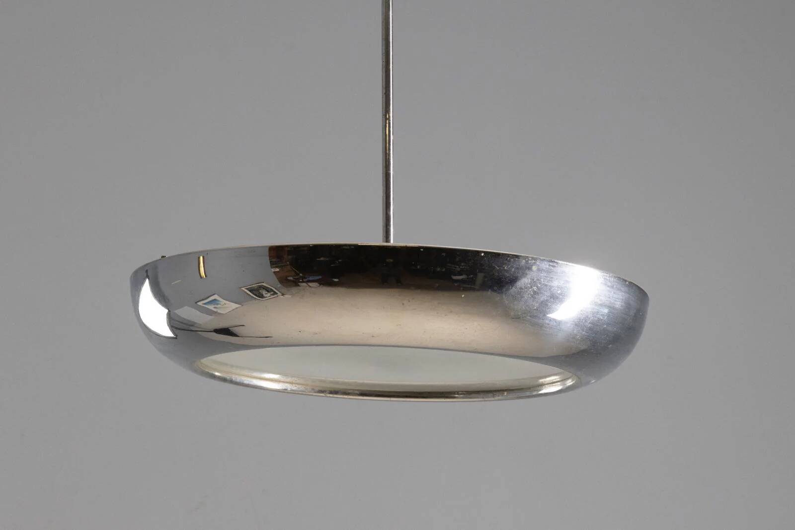 Chrome pendant light, Josef Hůrka, Czechoslovakia