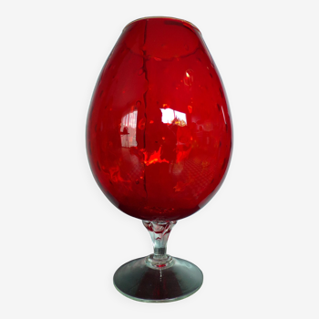 Red Empoli glass vase