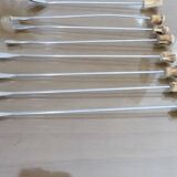 Set of 8 cocktail mixers with bamboo handles from the 60s