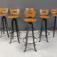 Vintage brutalist bar stools, set of 6 - 1970s