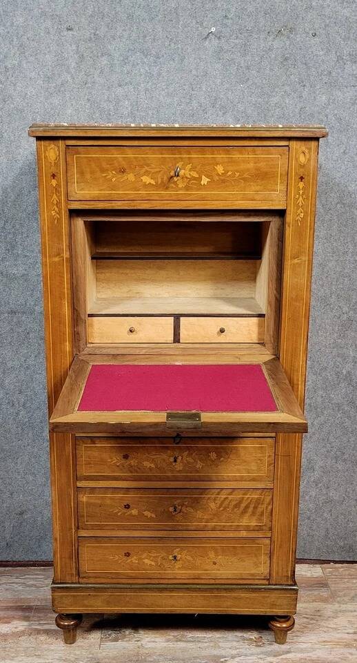 Napoleon III period secretary in precious wood marquetry circa 1850