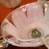 Lustre en cuivre et 4 branches en verre soufflé