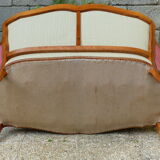 Pink velvet vintage sofa bench