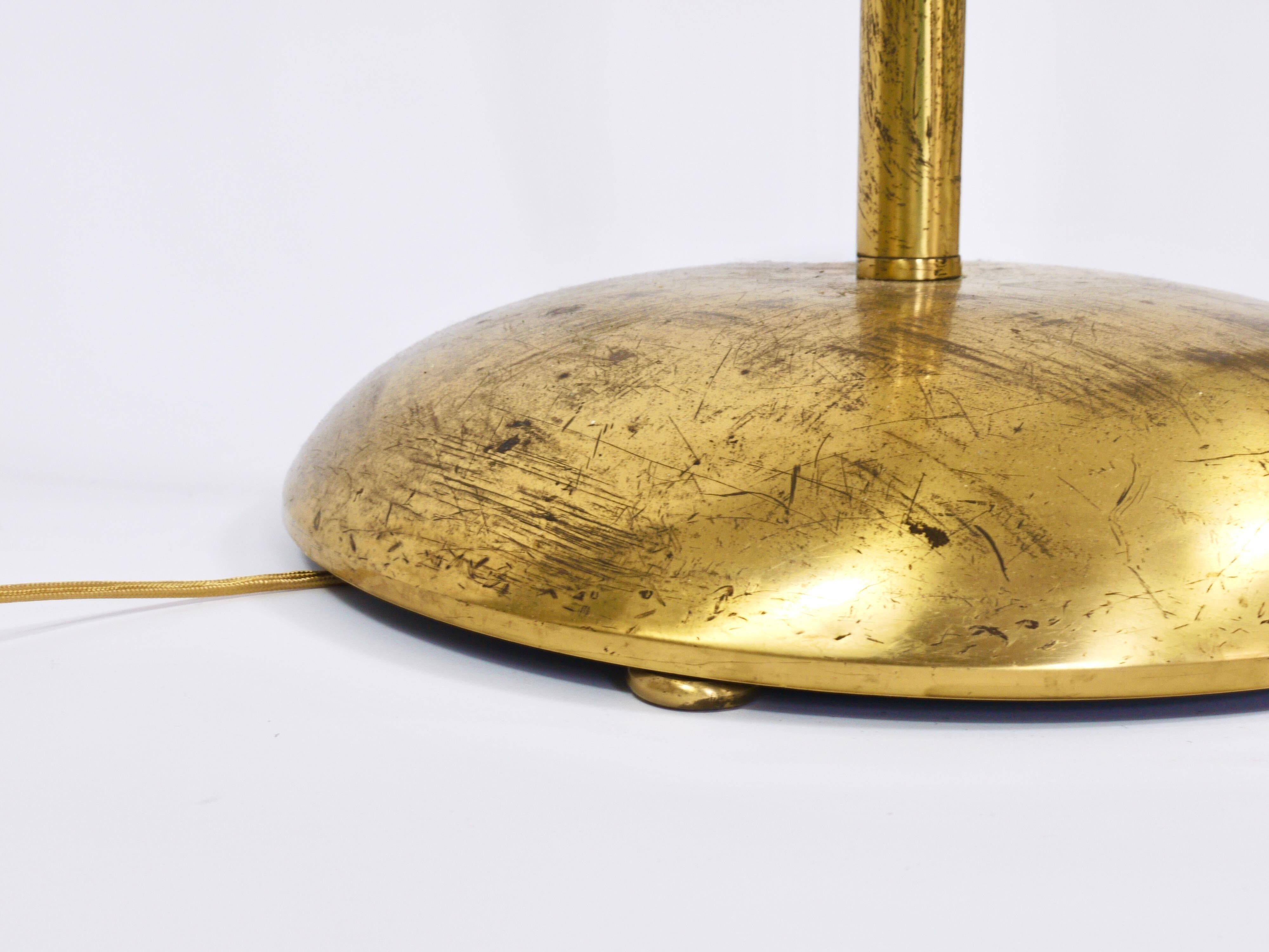 Bakalowits floor lamp from Vienna in solid brass with a glass handle, Austria, 1950s.