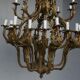 Pair of Louis XV style chandeliers golden bronze 36 lights