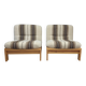 Pair of vintage 1970s armchairs in solid pine.