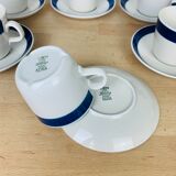Tea set 6 cups ceramic Koka by Rörstrand Sweden, Scandinavian