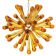 Murano Glass Sputnik Chandelier with Gold Frame and Amber Air Drops