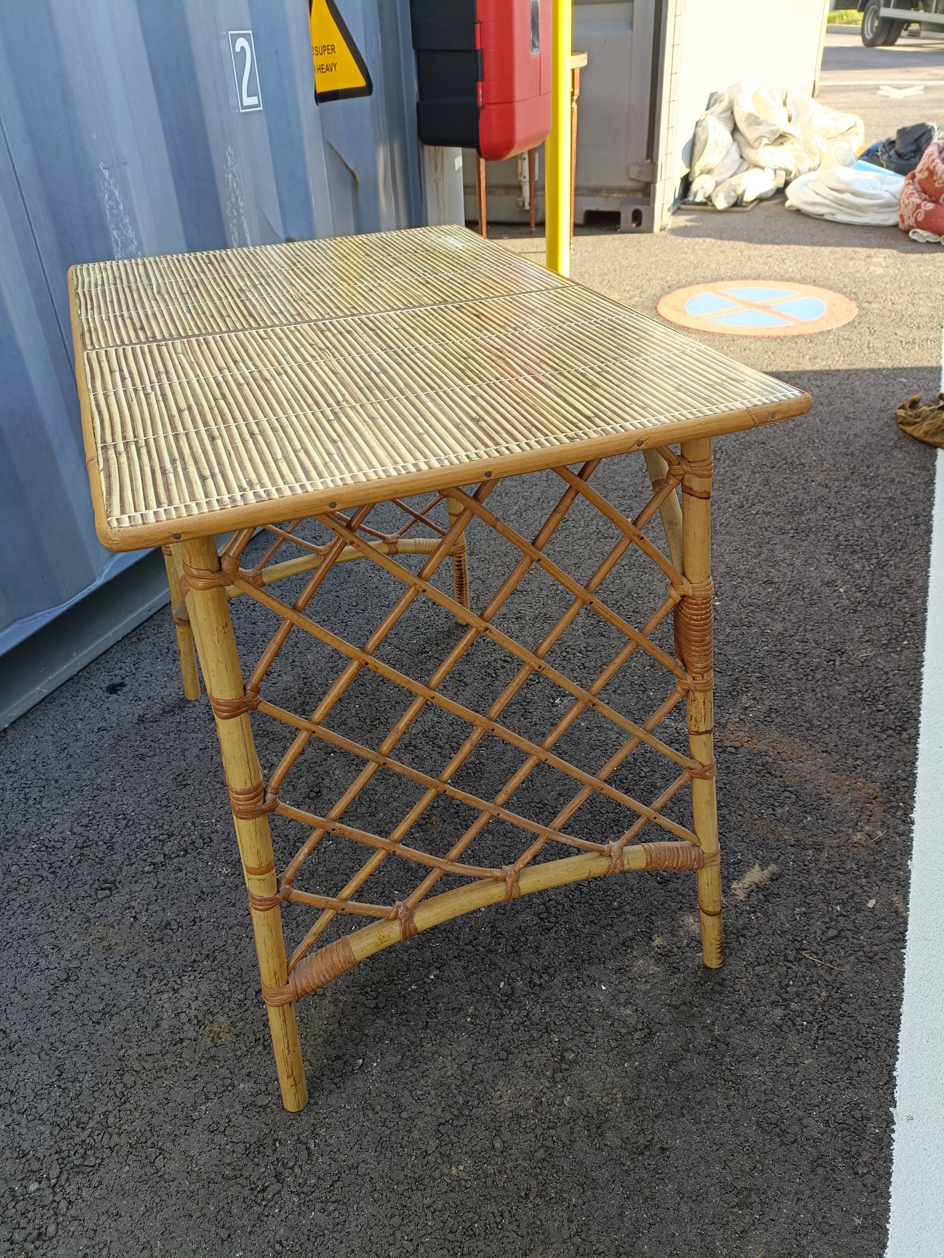 Desk in vintage rattan XXeme