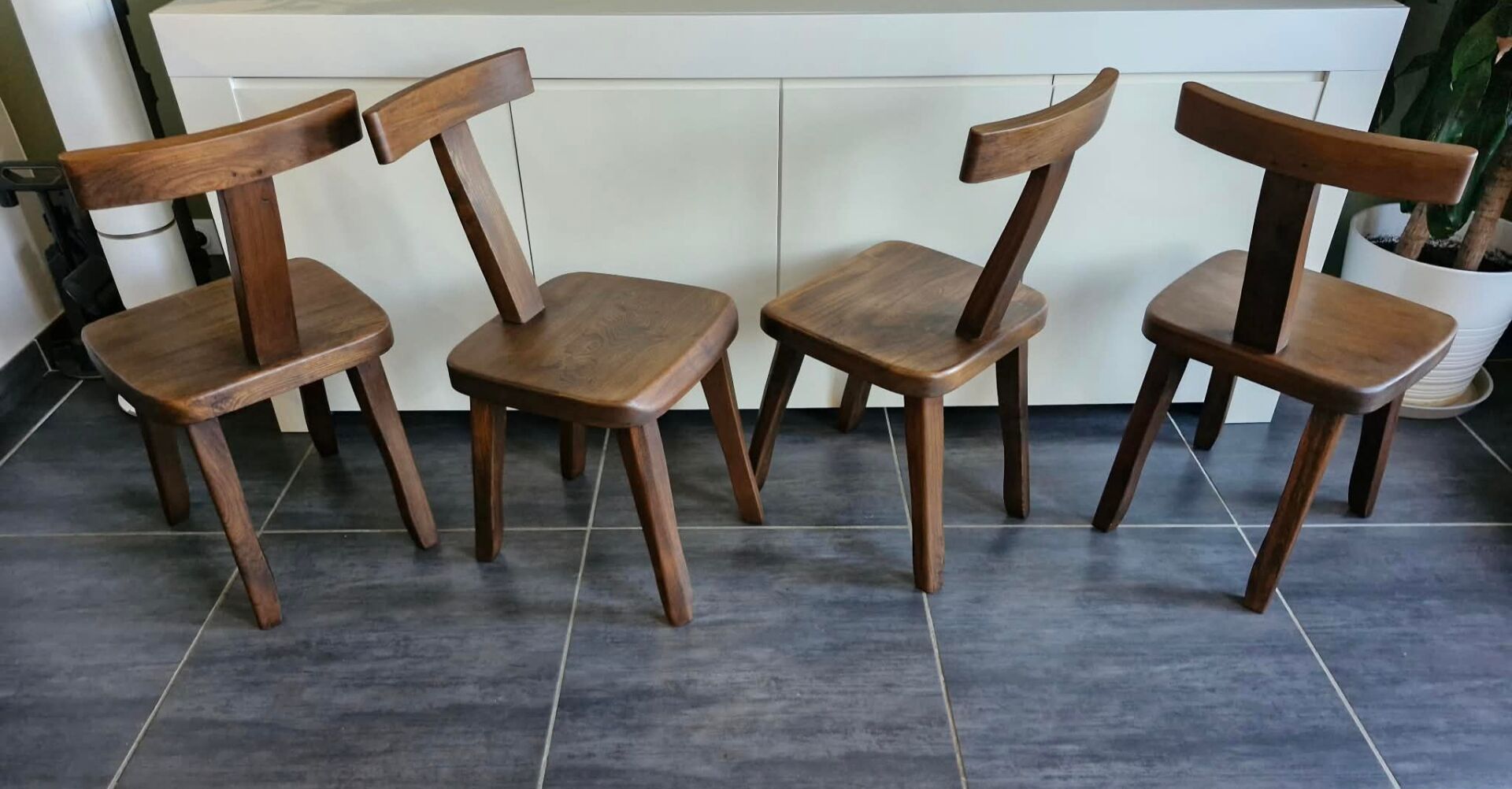 Set of 4 T chairs by Olavi Hanninen, 1960s