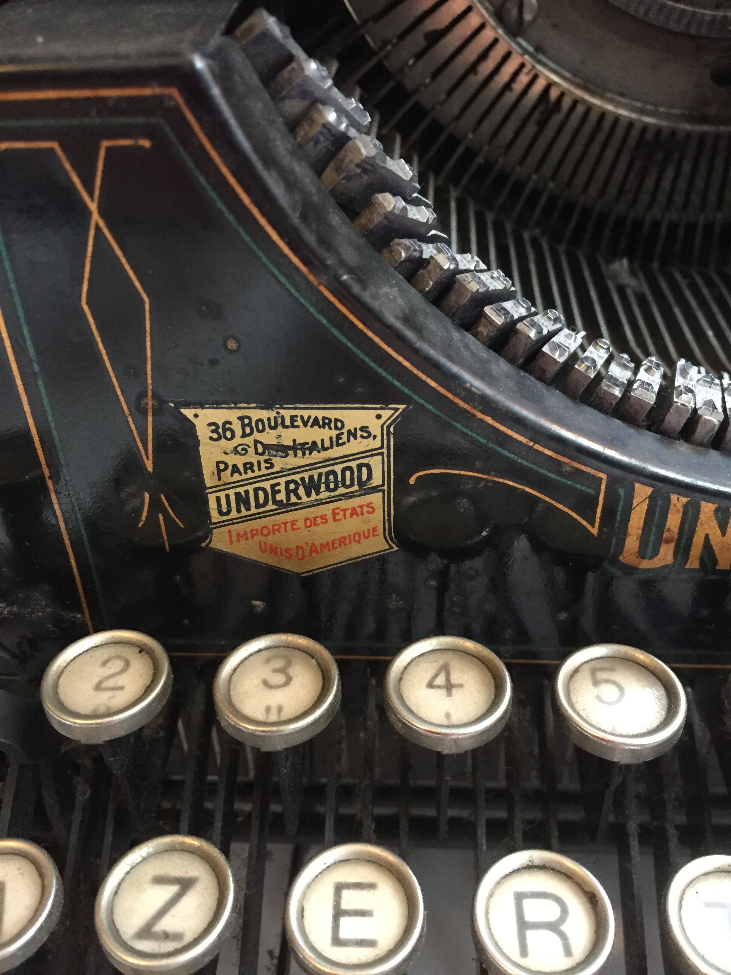 Machine typed Underwood 1910s