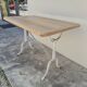 Antique Aerogommer bistro restaurant table with cast iron legs