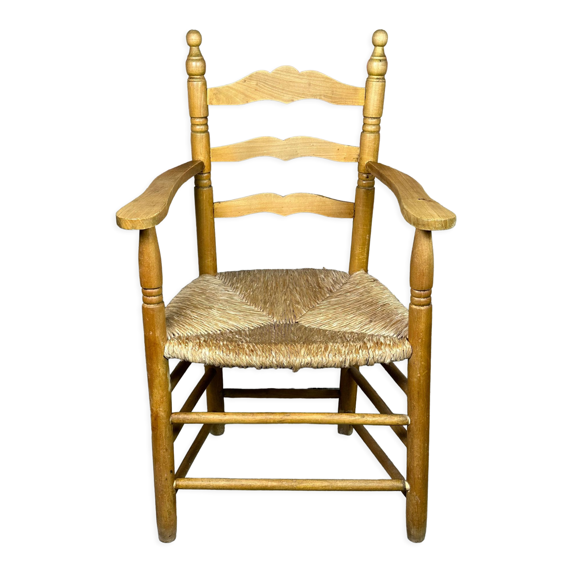 Paillé armchair in natural wood 1980