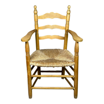 Paillé armchair in natural wood 1980