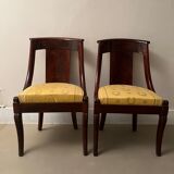 Pair of mahogany empire chairs