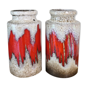 Pair of identical Vases Fat Lava 1960s-70's