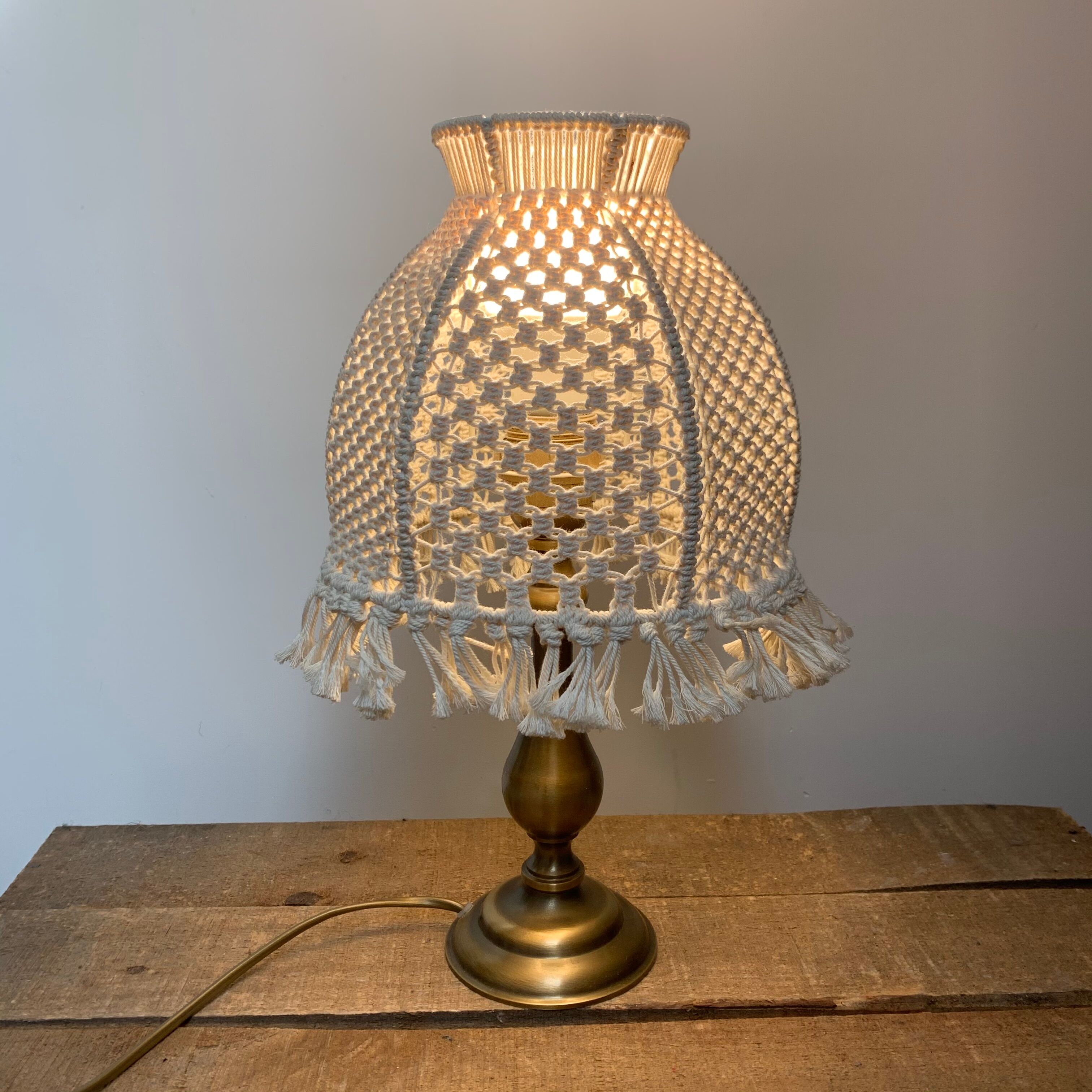 Macramé lampshade
