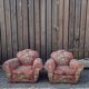 Two Vintage Floral Fabric Recliner Chairs