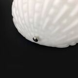 Vintage white glass half-sphere wall light. 1970s