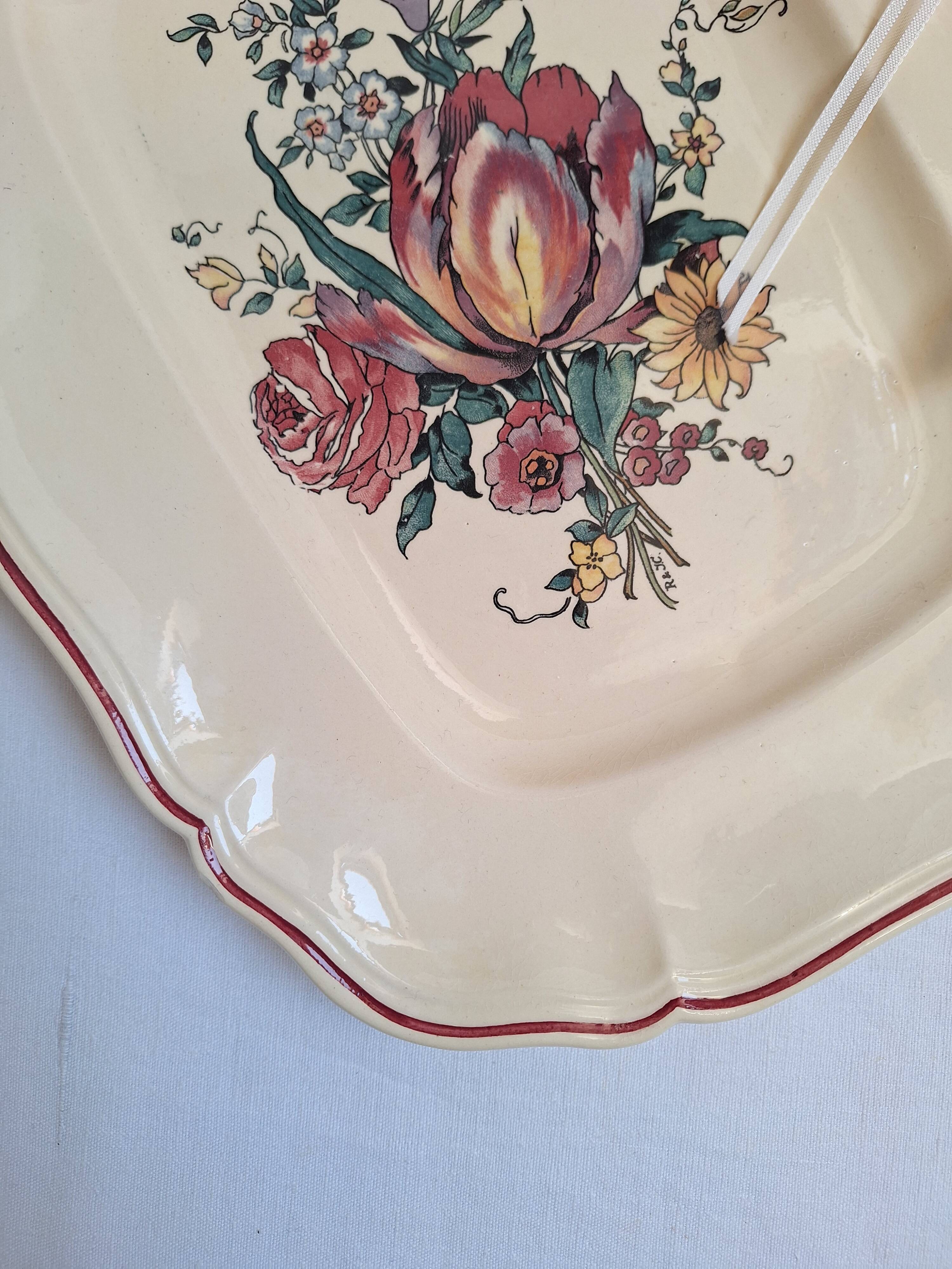 Rectangular plate Digoin Sarreguemines Model Lorraine