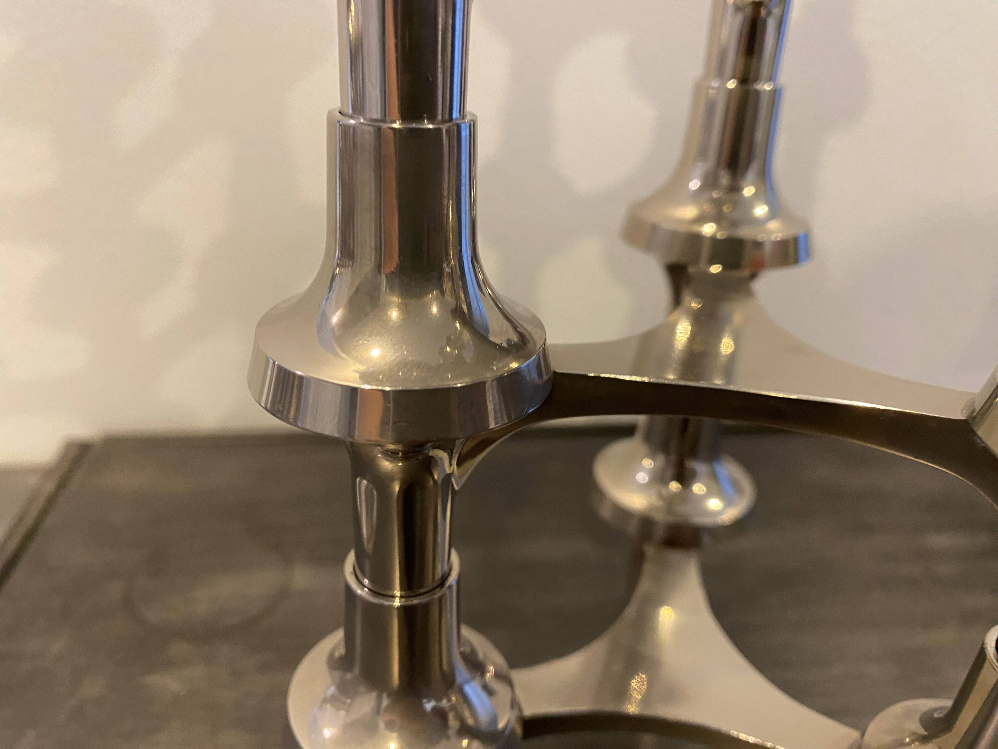 Set of 5 modular candlesticks variant NAGEL BMF vintage 1970