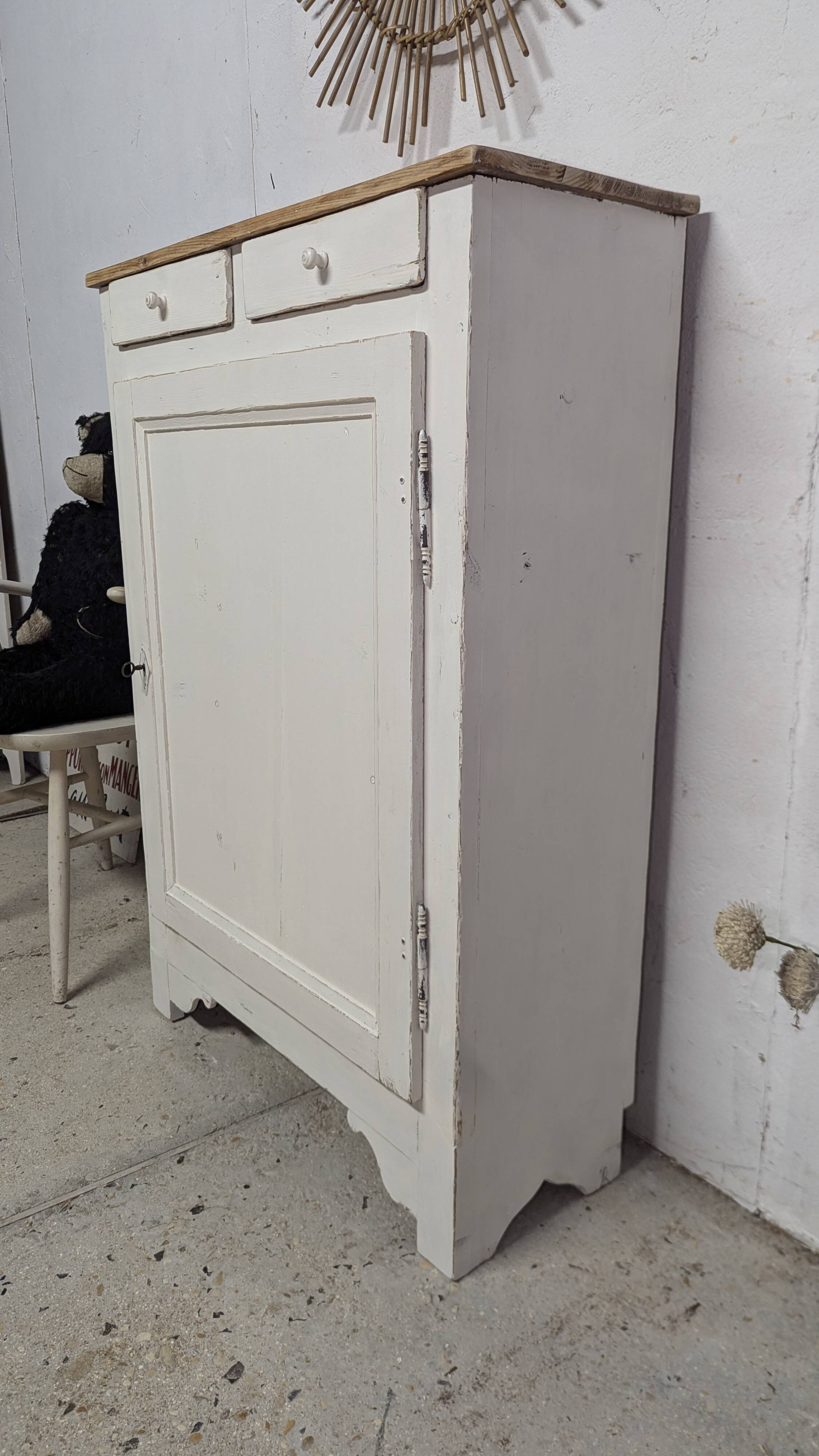 Old vintage Parisian pine patina buffet