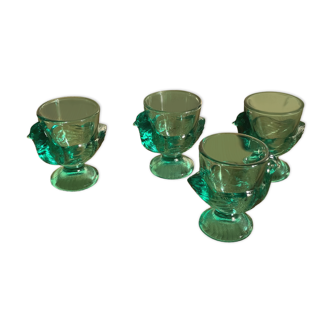 Coquetiers en verre moulé